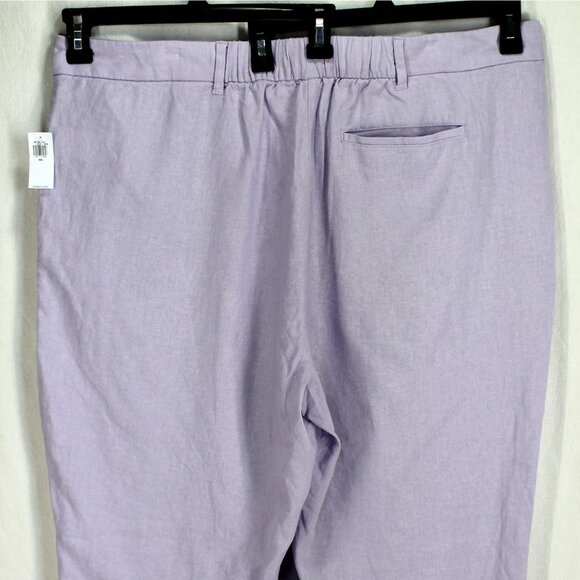 Old Navy Linen Blend Taylor Wide Leg Trousers Womens Size XXL Lavender High Rise - Picture 4 of 5
